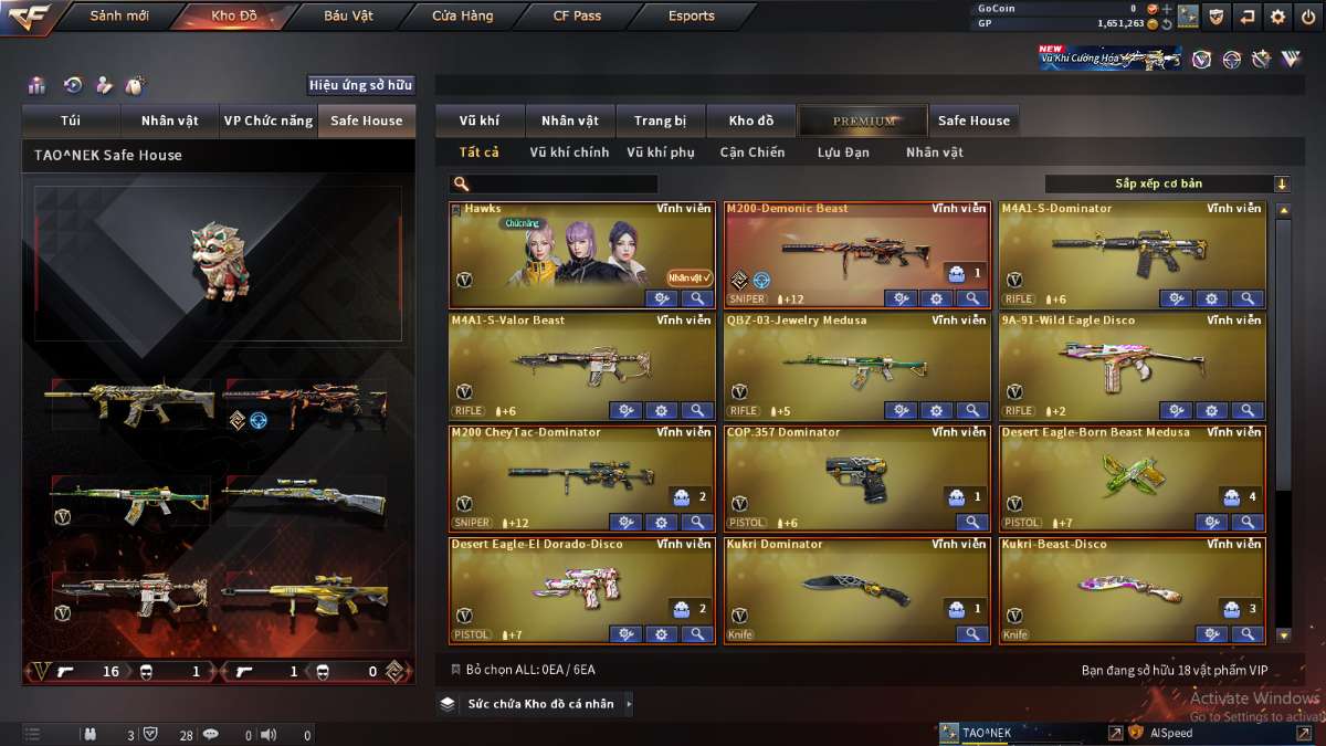 shop acc cf uy tin gia re